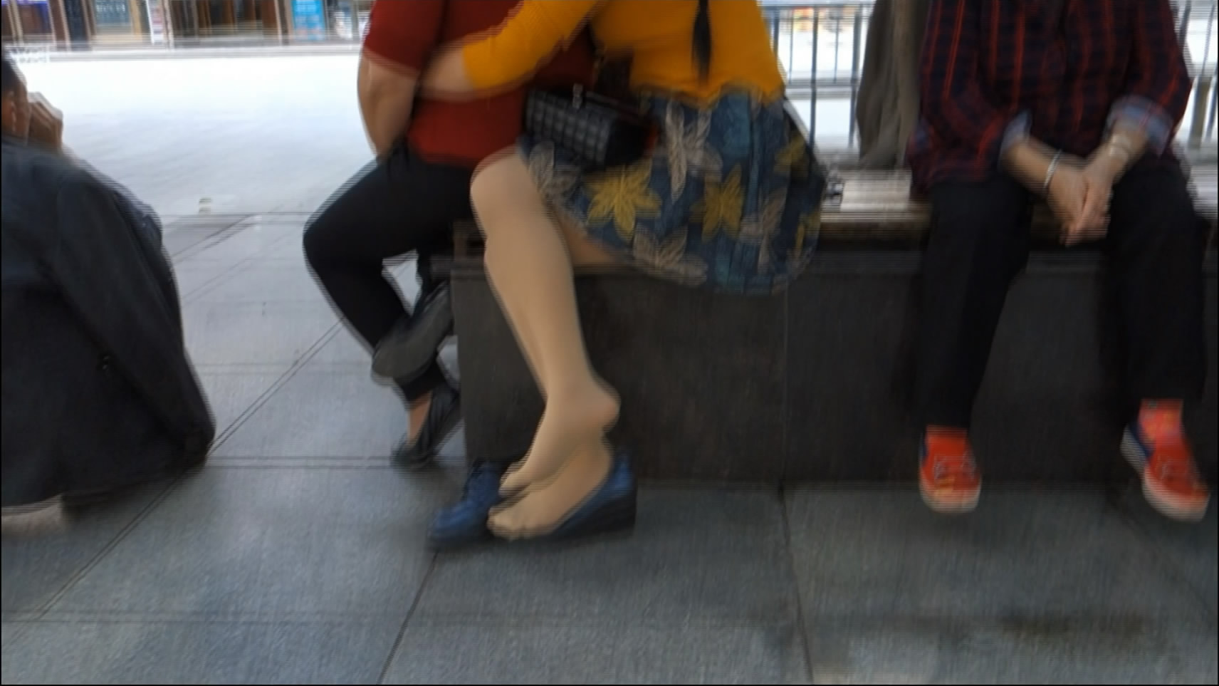 Hugs, tired and nylon feet